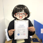 タッチタイプ検定4級に合格した中学1年生のHさん